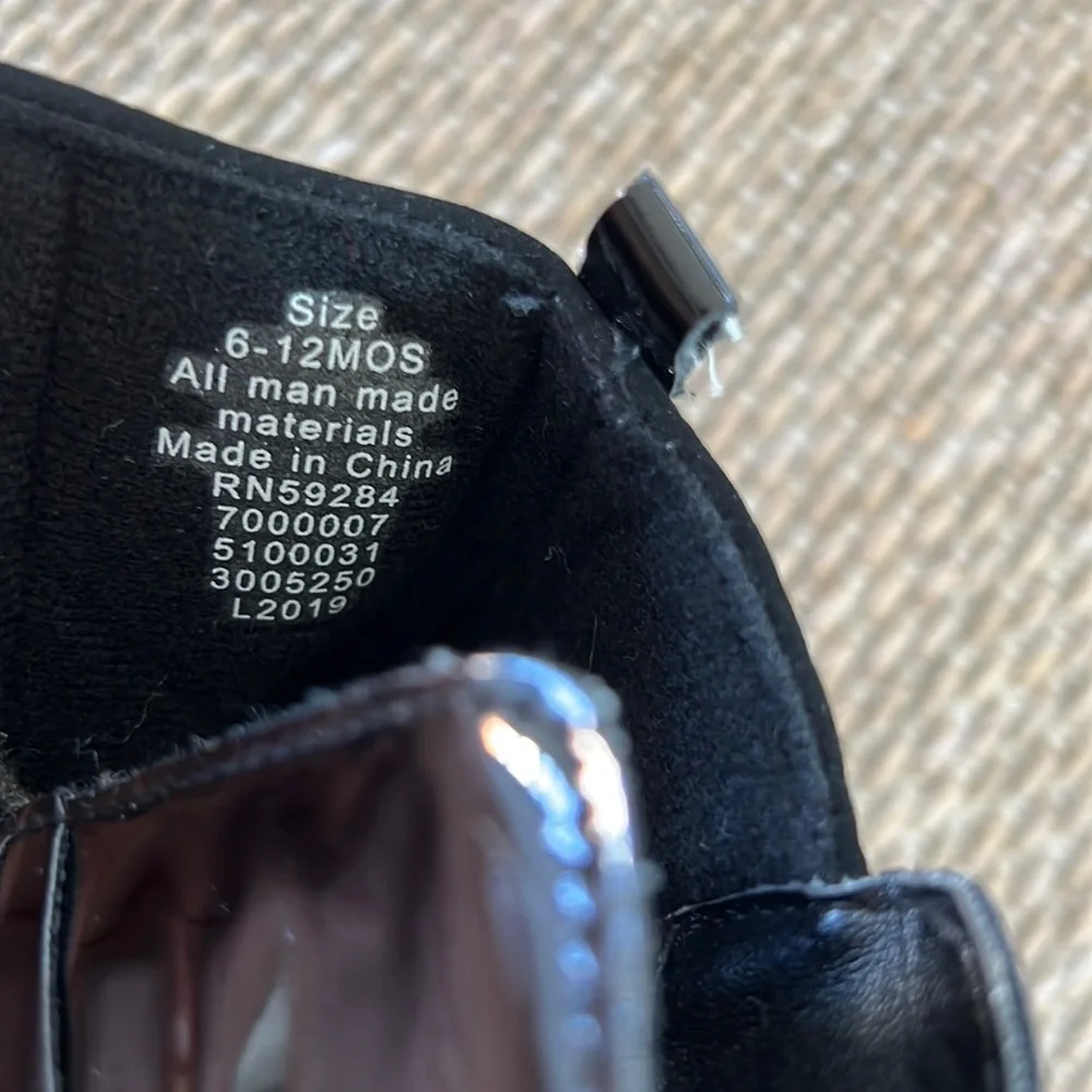 Nordstrom Black patent riding  boots 6-12 mo